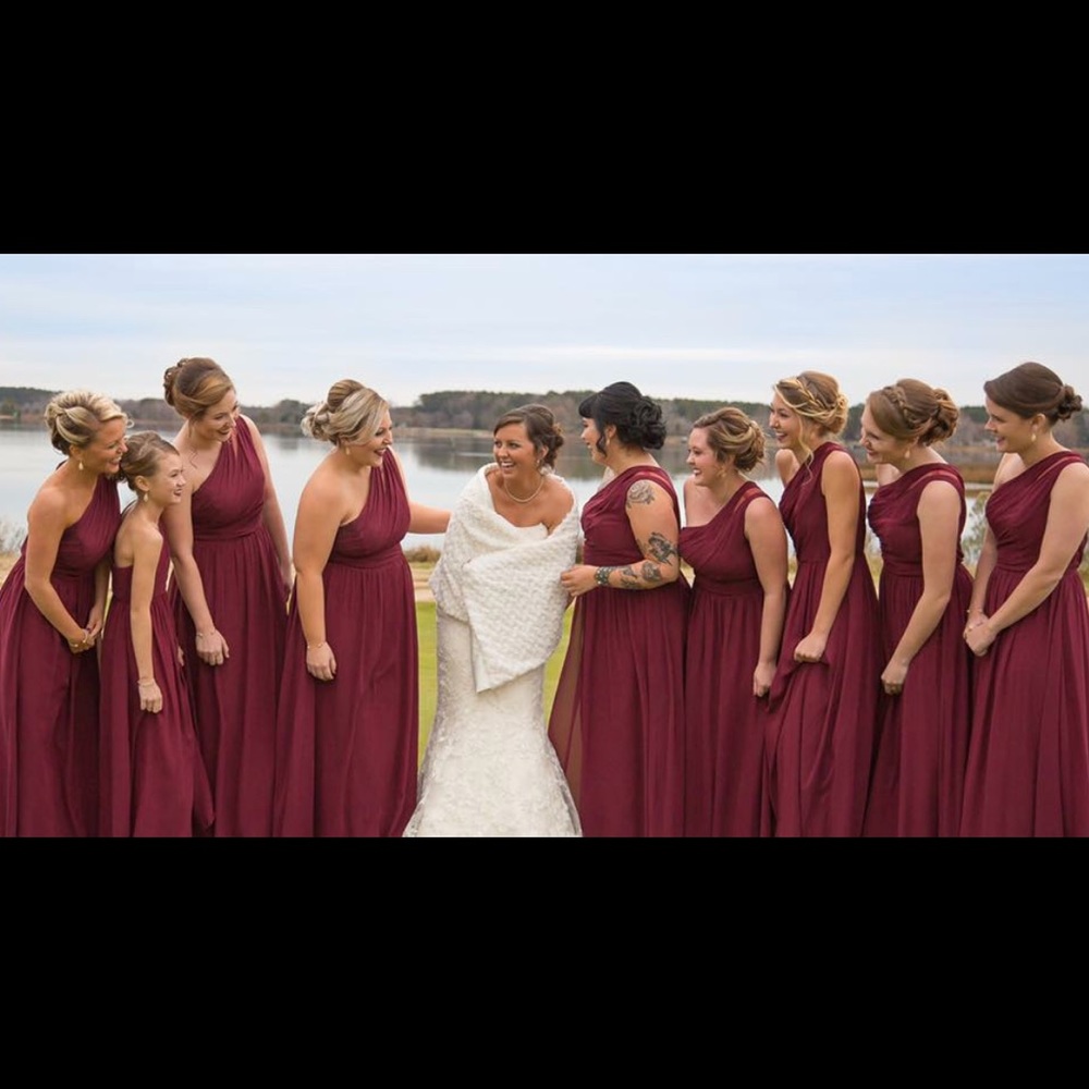 Maroon bridal dress